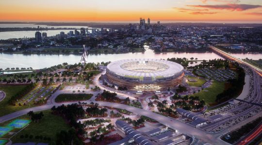 sport perth australia first all led multipurpose stadium lighting interact software l
