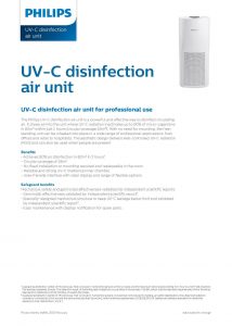 UVC Disinfection Air Unit Brochure